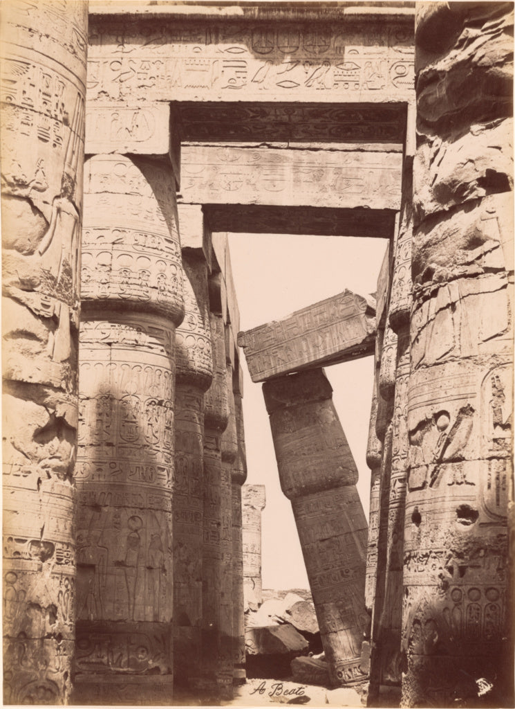 Antonio Beato:[Karnak, Interieur de la Salle Hypostyle], Poster Print Wall Art