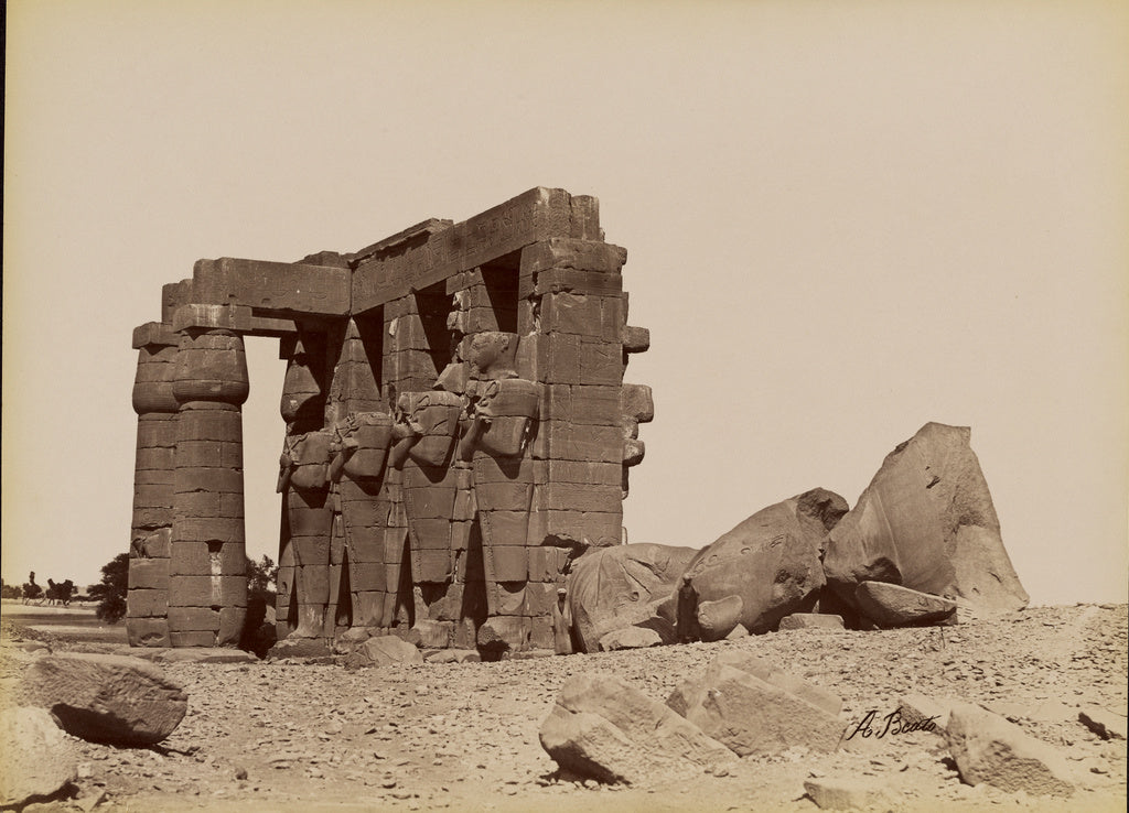 Antonio Beato:[Ramesseum with the Statue of Ramses II] / [Ra,16x12"(A3)Poster