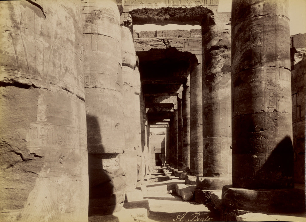 Antonio Beato:[Abydos, Exterior of the Temple] / [Abydos, Ex, Poster Print Wall Art