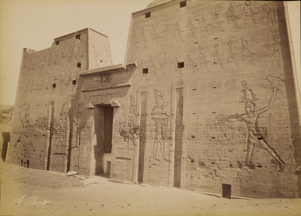 Antonio Beato:[Temple Pylon at Edfu] / [Edfou, Pylone du Tem, Poster Print Wall Art