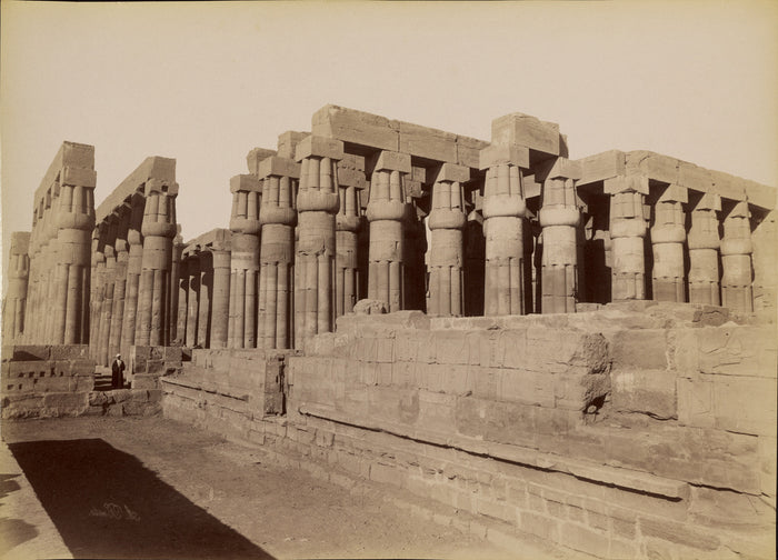 Antonio Beato:[View of the Temple at Luxor] / [Luxor, Vue du,16x12