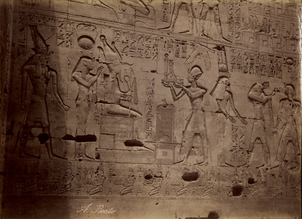 Antonio Beato:[Abydos, Offering to Osiris] / [Abydos, Offren, Poster Print Wall Art