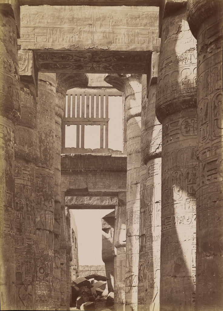 Antonio Beato:[Karnak, Interior of the Hall] / [Karnak, Inte, Poster Print Wall Art