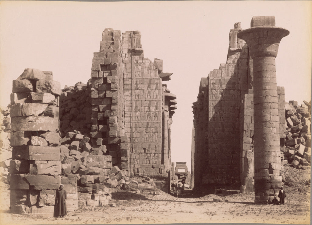 Antonio Beato:[First Court of the Temple of Karnak] / [Karna, Poster Print Wall Art