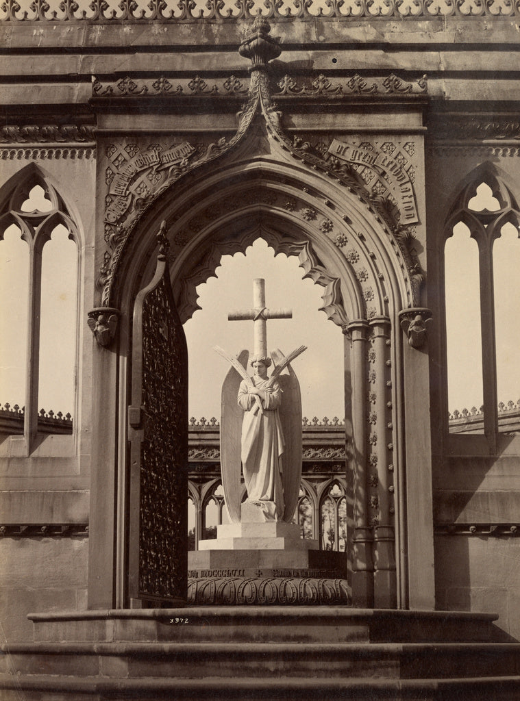 Lala Deen Dayal:Entrance to Memorial Well, Cawnpore, Poster Print Wall Art