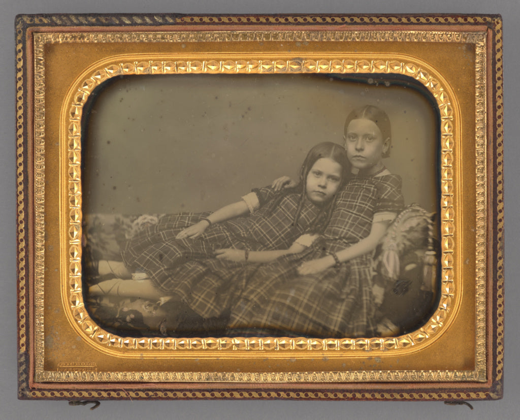 Sheldon K. Nichols:[Portrait of two girls reclining on chais, Poster Print Wall Art
