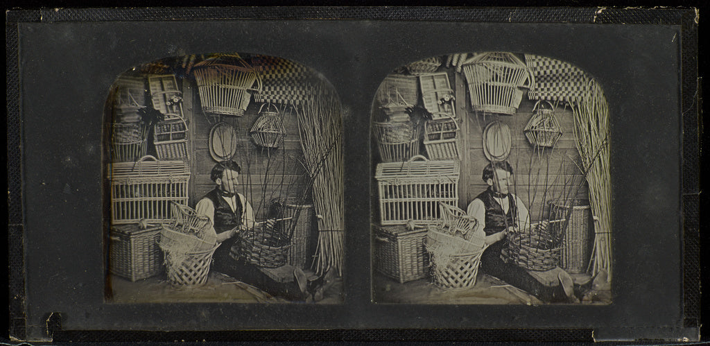 Joseph Amadio:[Man weaving basket],16x12"(A3)Poster