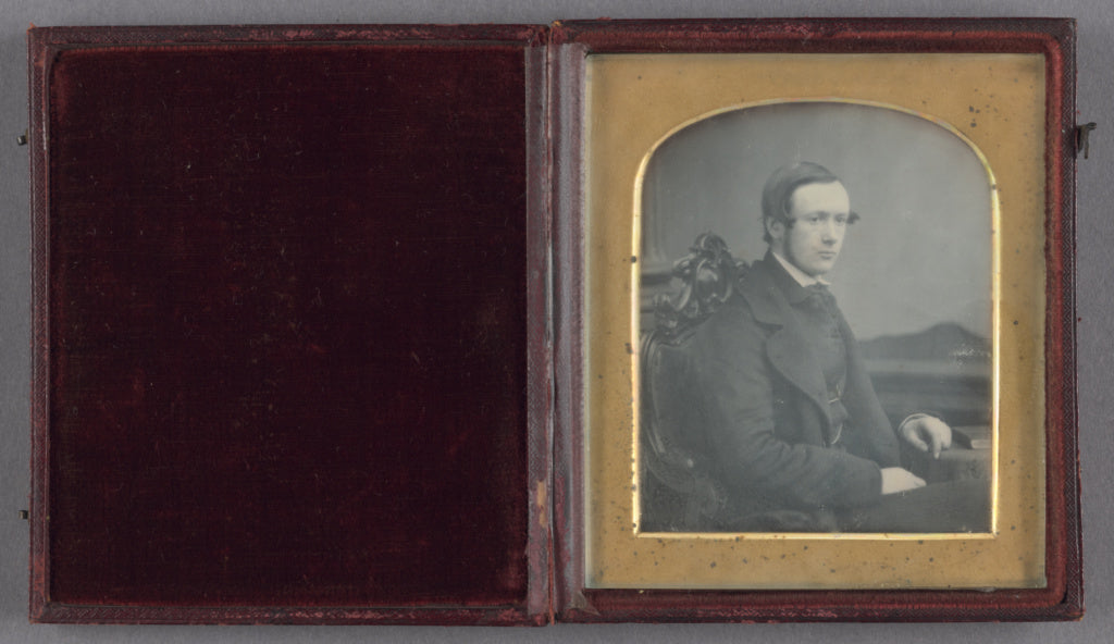 John Jabez Edwin Mayall:[Portrait of a Seated Young Man], Poster Print Wall Art