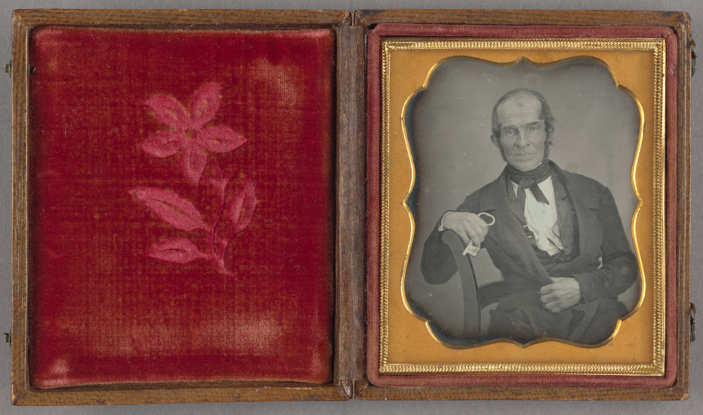 Unknown maker, American:[Portrait of a Seated Man Holding a , Poster Print Wall Art