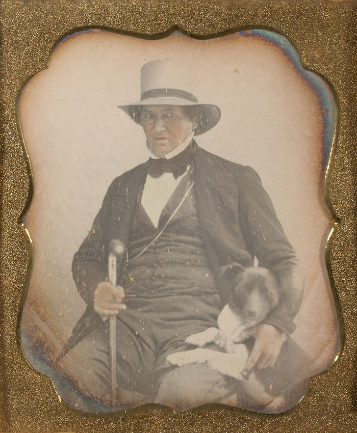 Unknown maker, American:[Portrait of a Seated Man in Hat wit,16x12