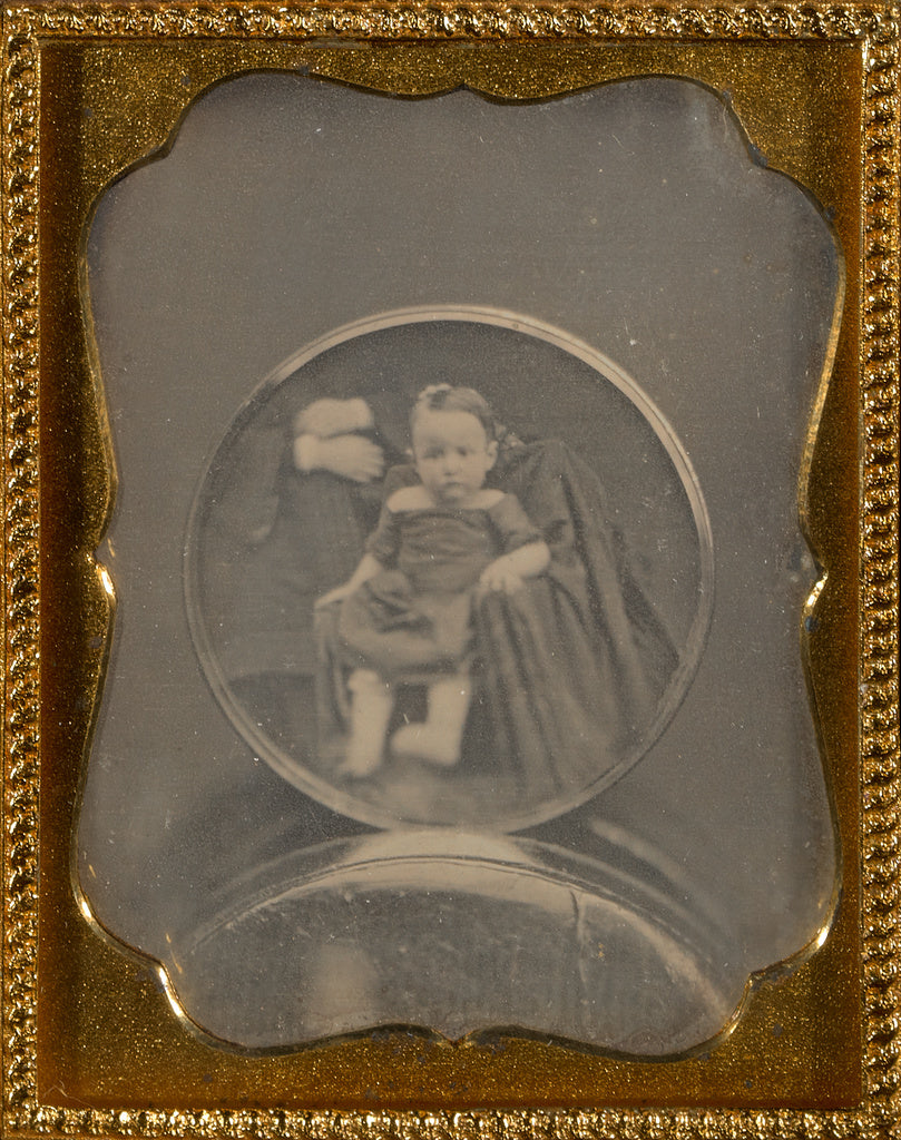 Unknown maker, American:[Copy daguerreotype of a circular da, Poster Print Wall Art