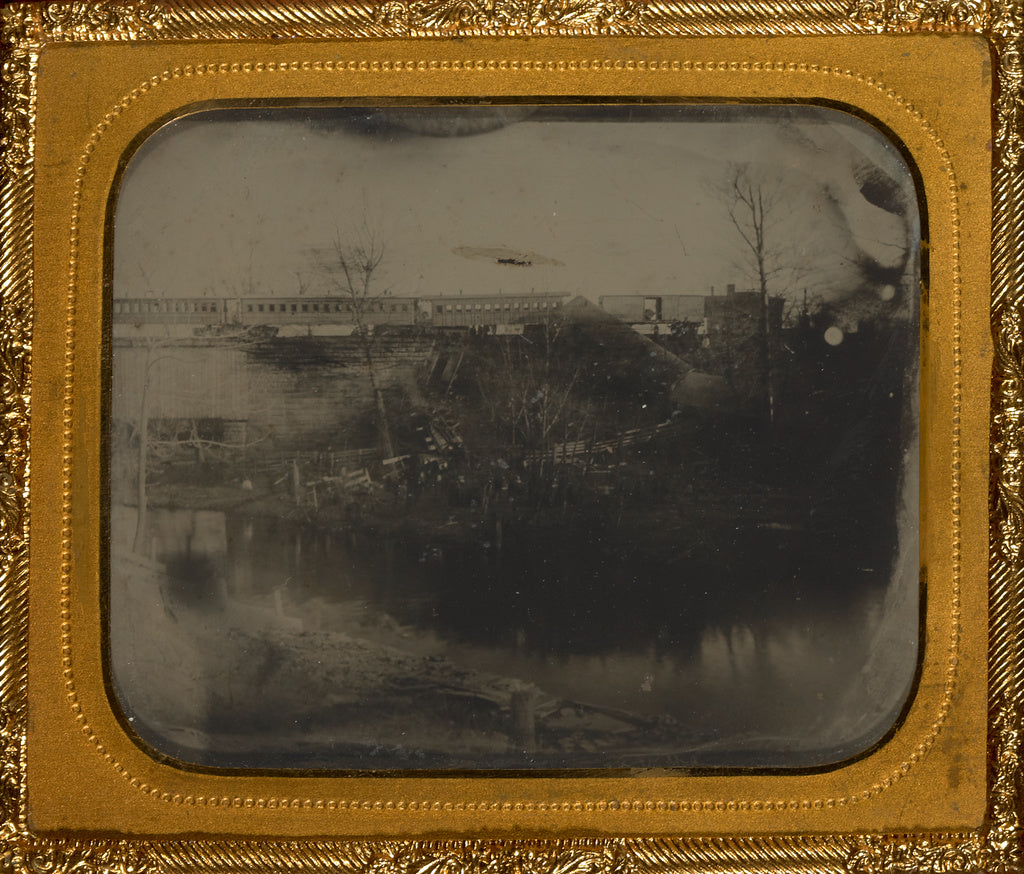 Unknown maker, American:[Long View of a Train on Enbankment], Poster Print Wall Art