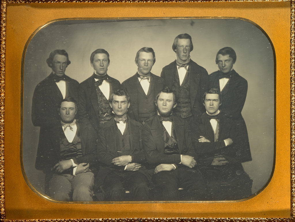 Unknown maker, American:[Group Portrait of Nine Young Men], Poster Print Wall Art