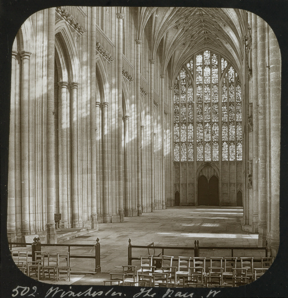 Frederick H. Evans:Wincester. The Nave, West., Poster Print Wall Art