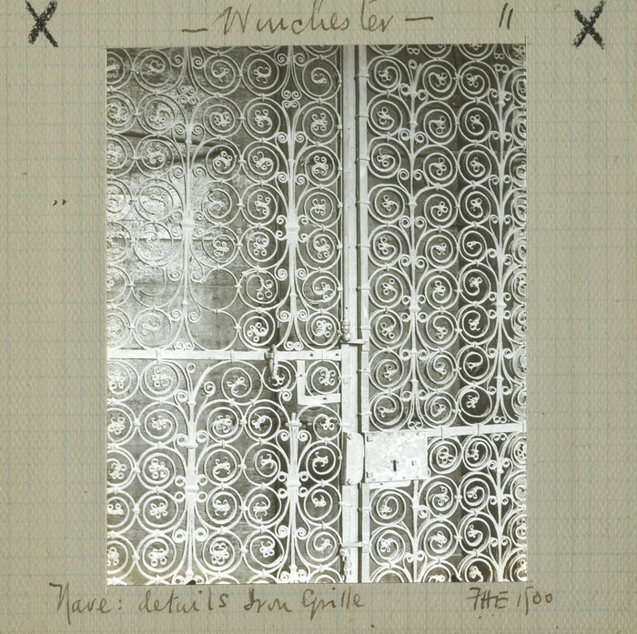 Frederick H. Evans:Wincester. Nave: Details Iron Grille.,16x12