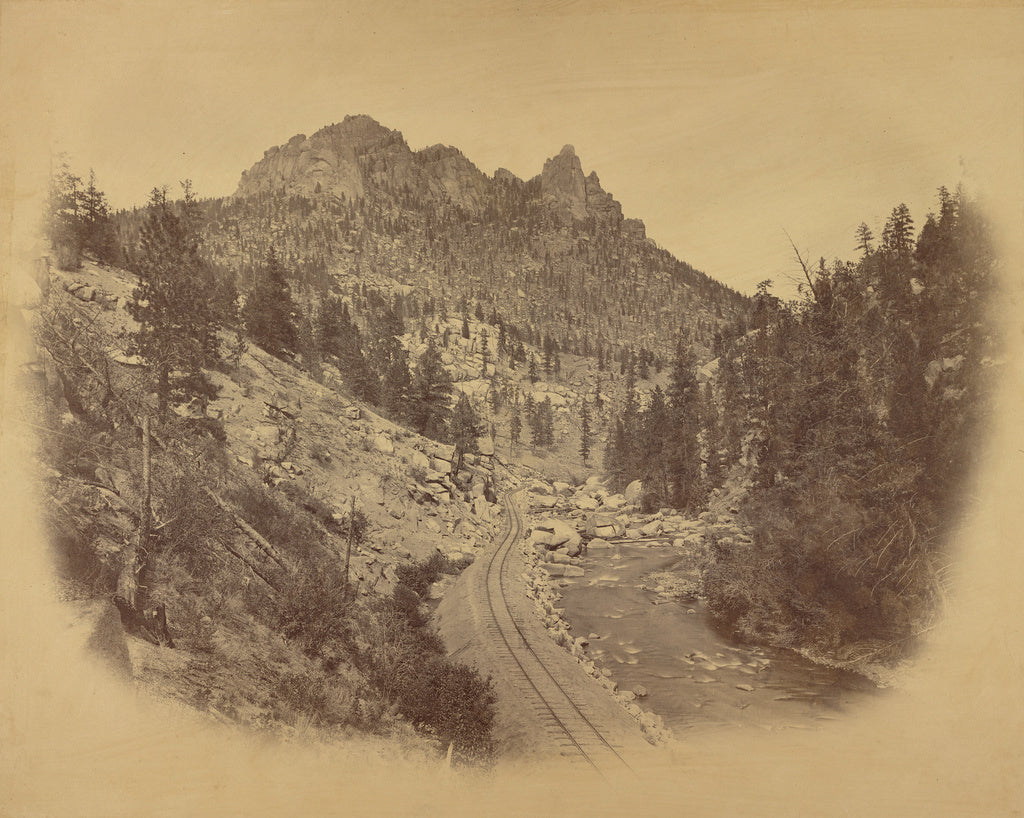William Henry Jackson:[Mountain Pass with Railroad Tracks], Poster Print Wall Art