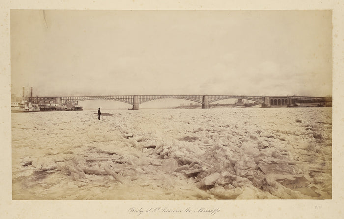 Robert Benecke:Bridge at St. Louis over the Mississippi,16x12