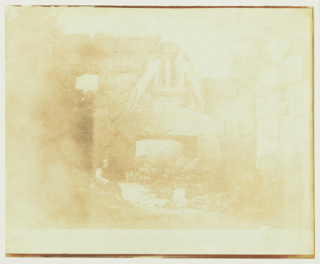 William Henry Fox Talbot:[Copy of an Engraving of Lion Gate,, Poster Print Wall Art