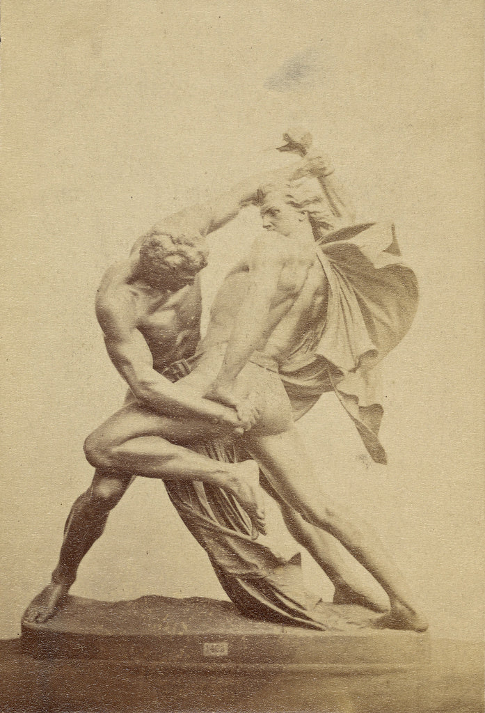 Unknown:[Sculpture of fighters by Johan Peter Molin], Poster Print Wall Art