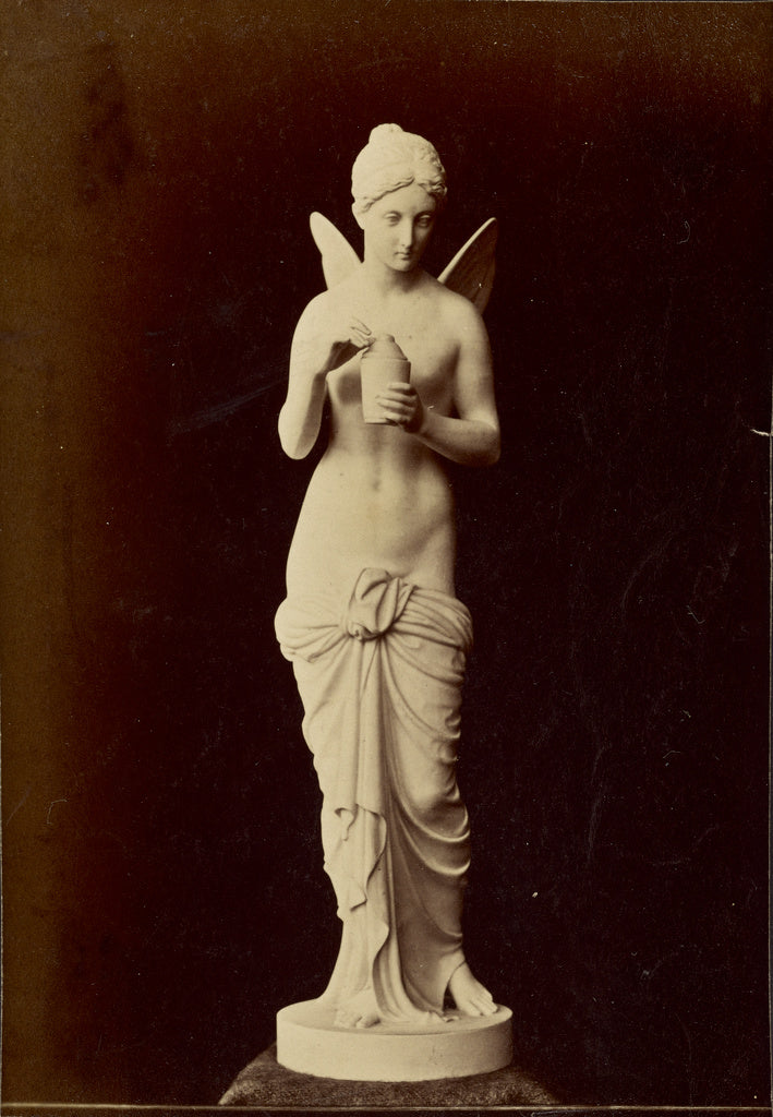 Unknown:[Statue of winged figure with pot],16x12"(A3)Poster