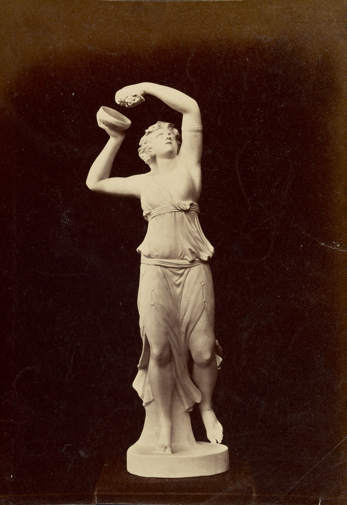 Unknown:[Statue of female figure with bowl], Poster Print Wall Art