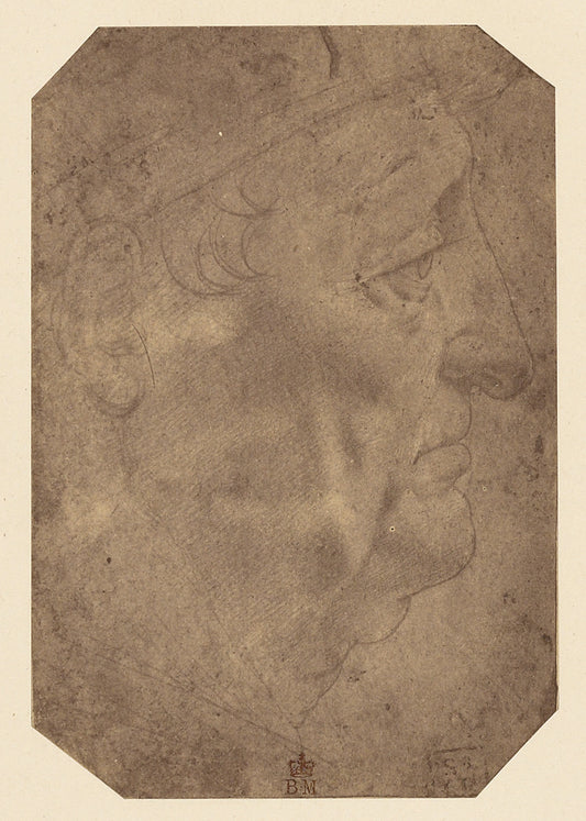 Roger Fenton:[Drawing of a Man's Head by Leonardo da Vinci],16x12"(A3)Poster