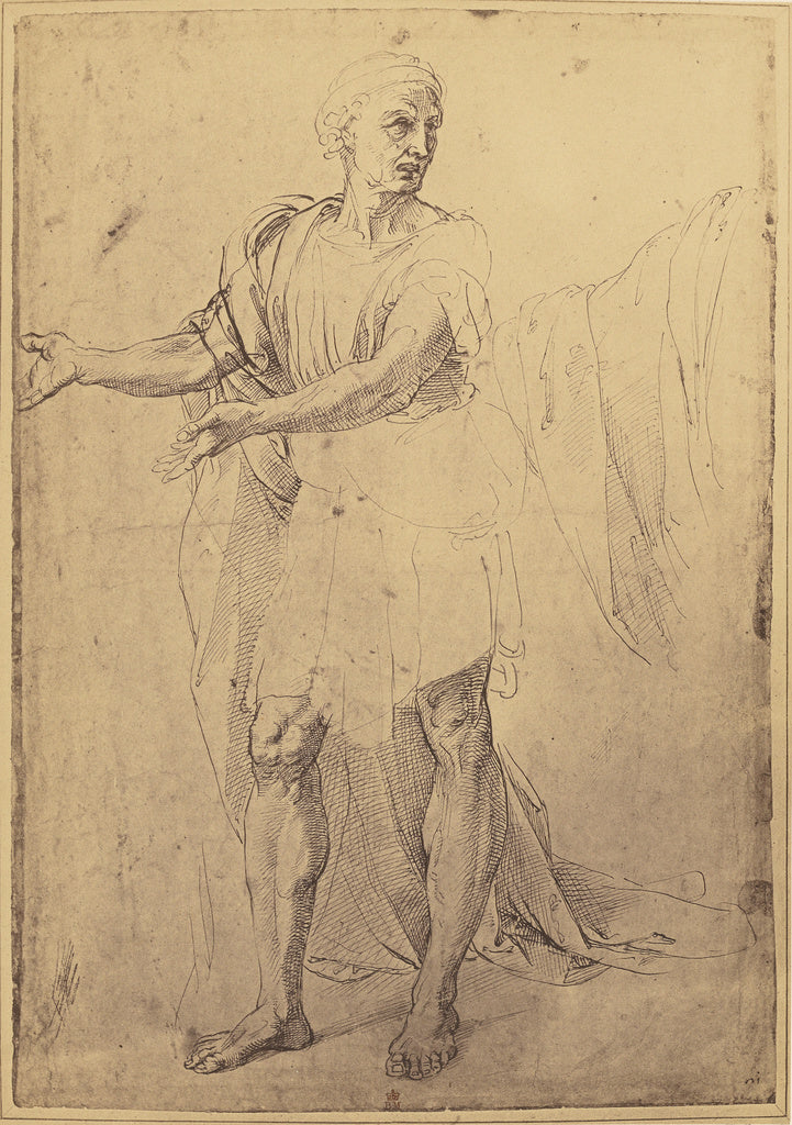Roger Fenton:[Drawing of a Standing Man by Raphael], Poster Print Wall Art