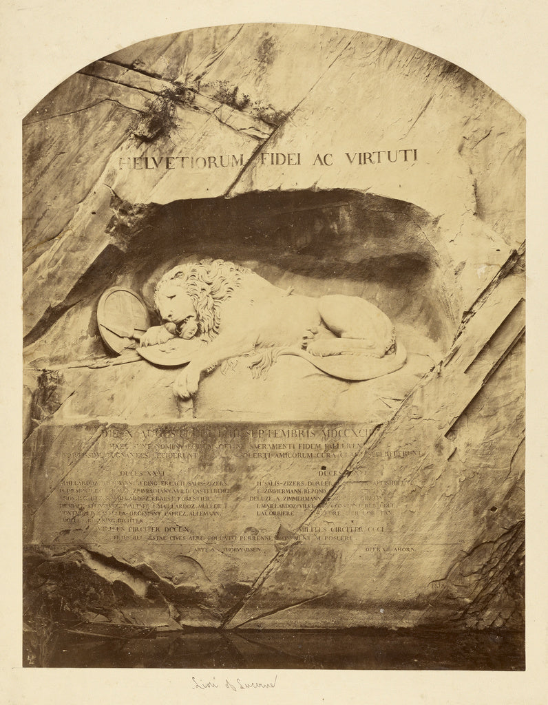 Bisson Frères:The Lion of Lucerne, Poster Print Wall Art