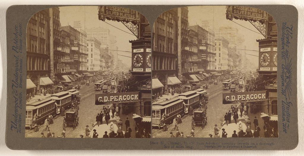 Underwood & Underwood:State St., Chicgao, Ill. (N. from Adam, Poster Print Wall Art