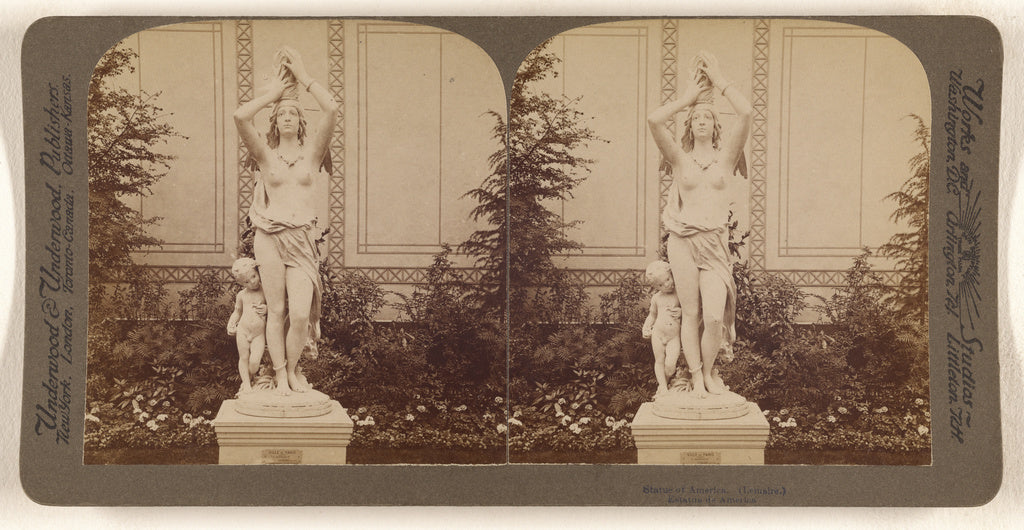 Underwood & Underwood:Statue of America. (Lemaire.) Estatua , Poster Print Wall Art