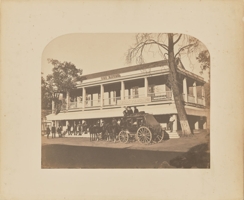 Carleton Watkins:Oso House, Bear Valley, Mariposa County, Poster Print Wall Art