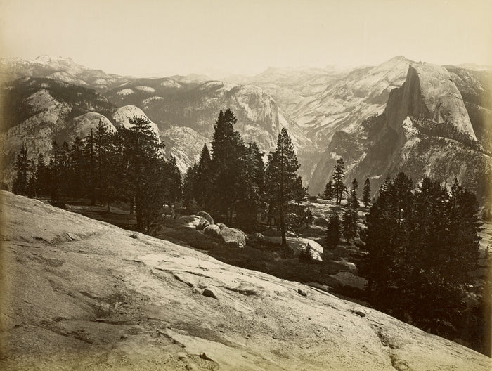 Carleton Watkins:[The Domes, from Sentinel Dome, Yosemite],16x12