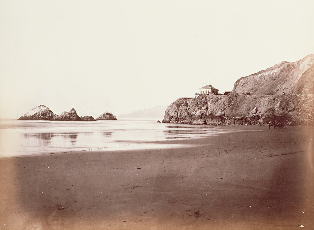 Carleton Watkins:[The Cliff House from the Beach], Poster Print Wall Art