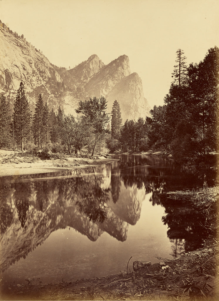 Carleton Watkins:[Mirror. The Three Brothers.], Poster Print Wall Art