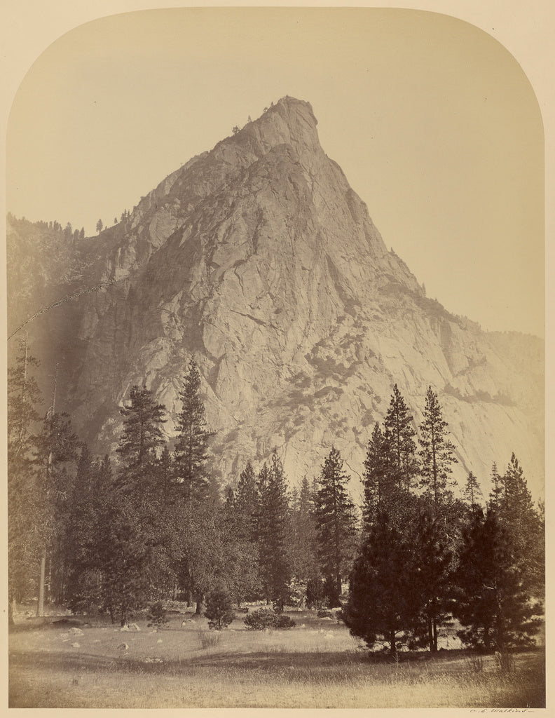 Carleton Watkins:Three Brothers (front view) 4480 ft. Yo Sem,16x12"(A3)Poster