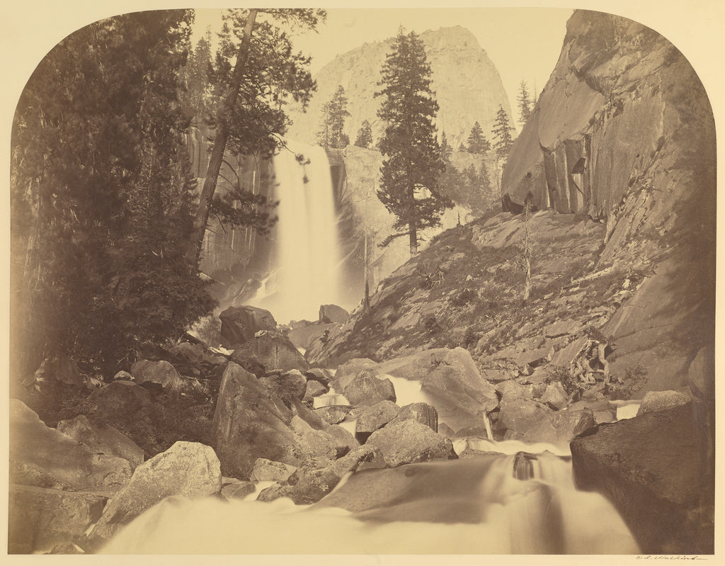 Carleton Watkins:[Piwayac - Vernal Fall - 300 ft. Yo Semite], Poster Print Wall Art
