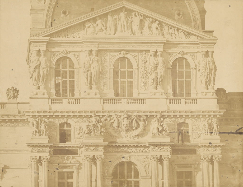 edouard Baldus:[Louvre, facade of a pavillion], Poster Print Wall Art