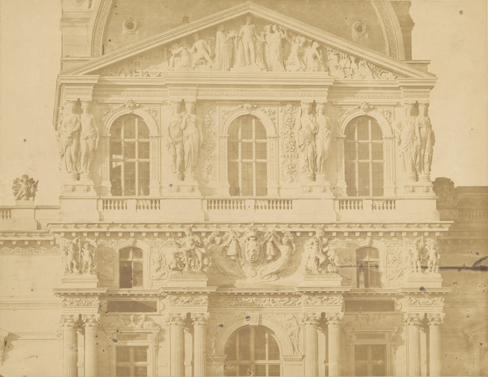 edouard Baldus:[Louvre, facade of a pavillion],16x12