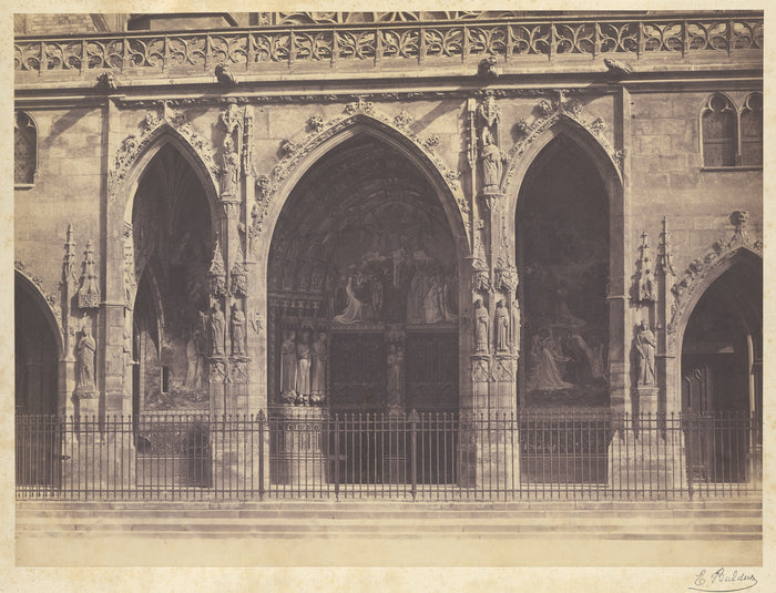 edouard Baldus:Portico, St. Germain l'Auxerrois,16x12