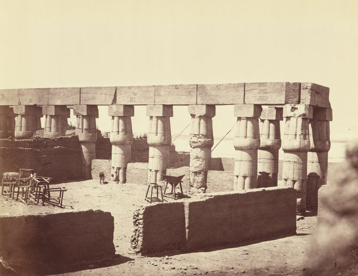 Félix Bonfils:Temple de Louksour. Vue generale des colonnad,16x12