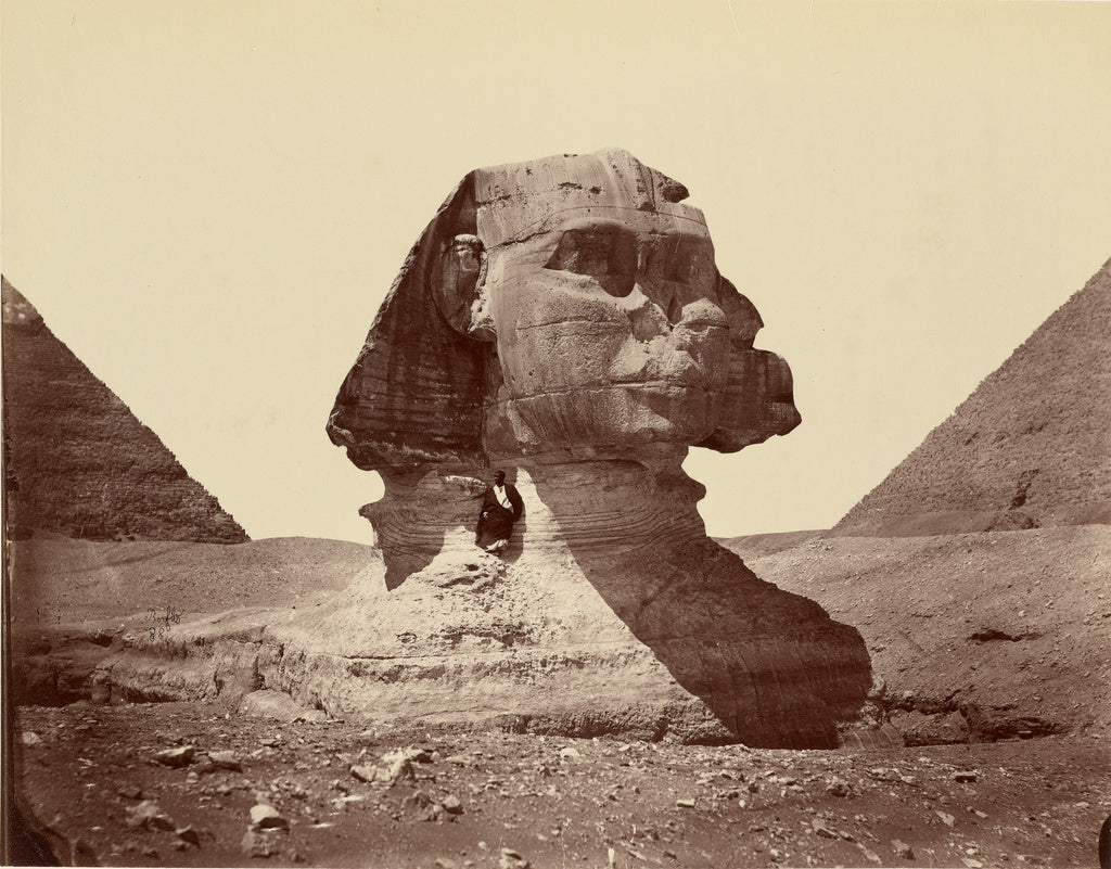 Félix Bonfils:Sphinx and Pyramids, Poster Print Wall Art