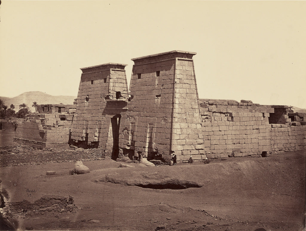Félix Bonfils:Vue generale du Temple de Ramesses III (Karna, Poster Print Wall Art