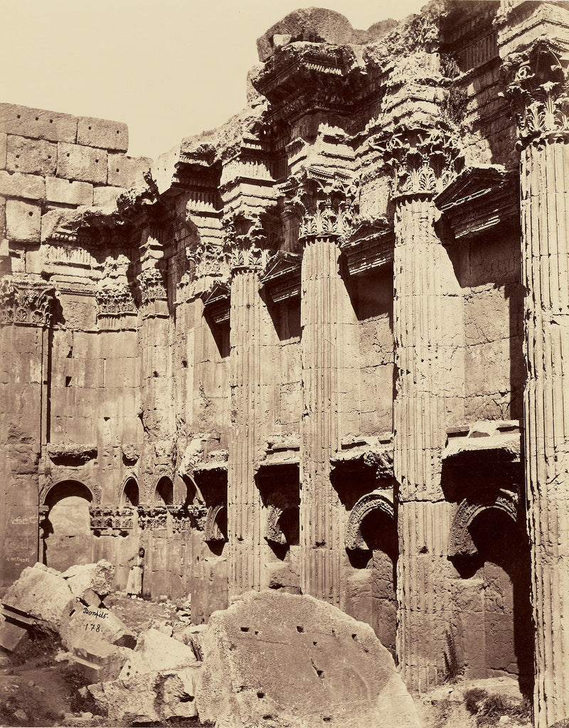 Félix Bonfils:Interieur du Temple de Jupiter - Balbek, Poster Print Wall Art