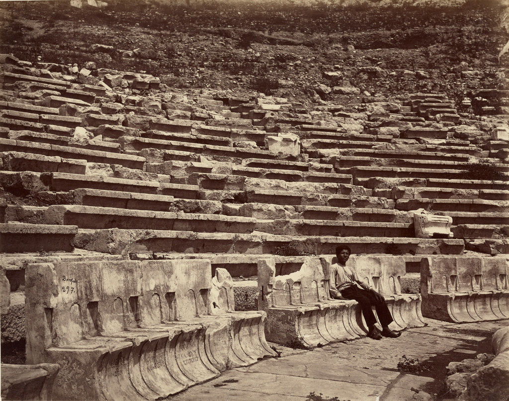 Félix Bonfils:Interior, Theater of Dionysius, Athens, Poster Print Wall Art