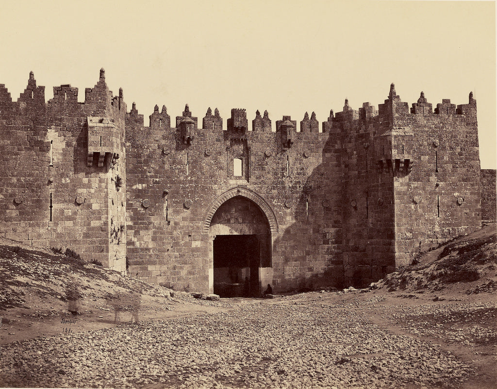 Félix Bonfils:Porte de Damas - Jerusalem, Poster Print Wall Art