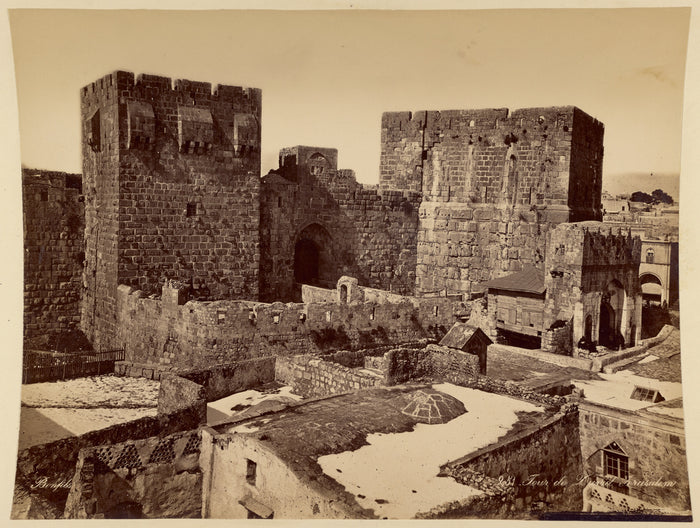 Félix Bonfils:Tour de David, Jérusalem,16x12