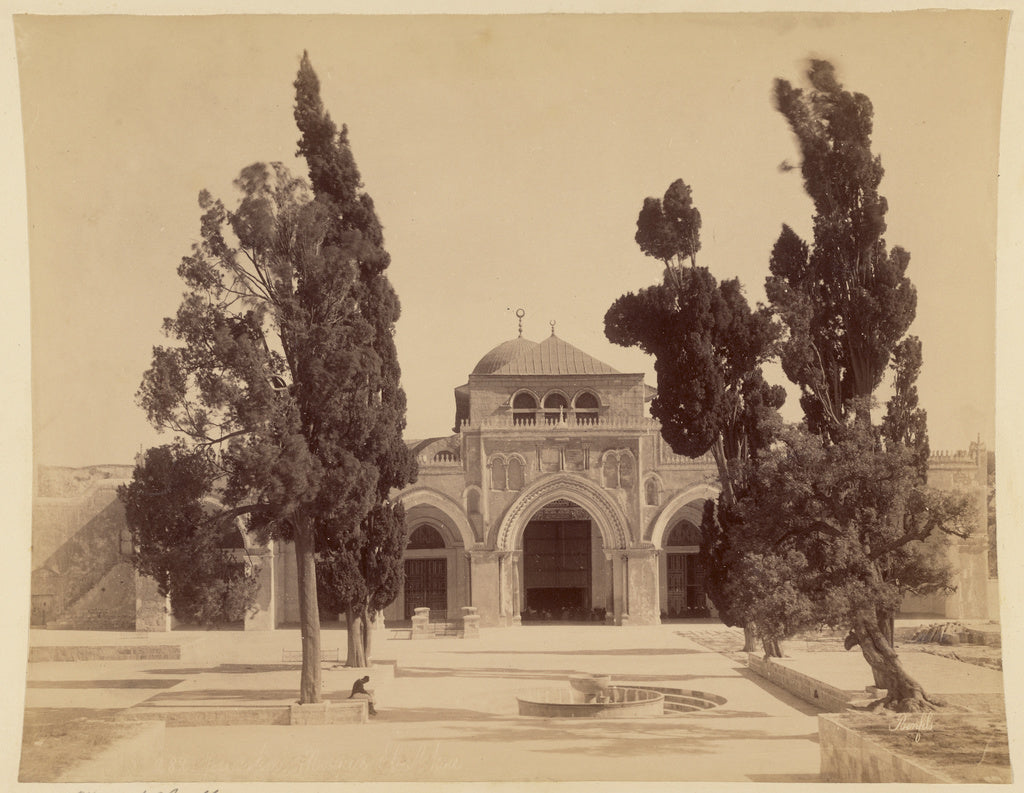 Félix Bonfils:Mosque of El - Aksa, Poster Print Wall Art