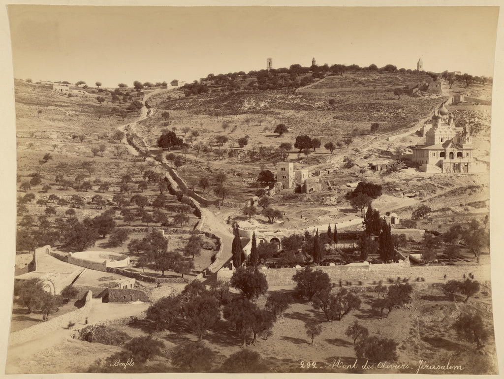 Félix Bonfils:Mont des Oliviers, Jérusalem, Poster Print Wall Art