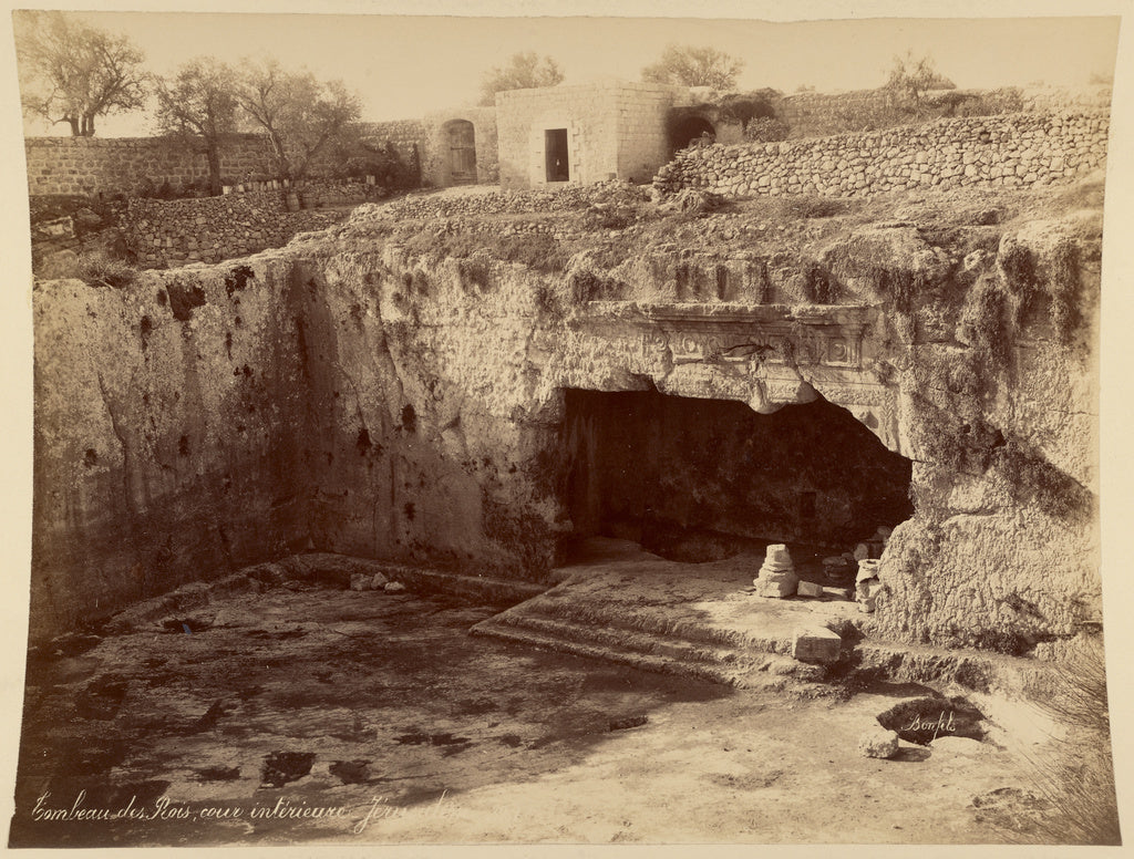 Félix Bonfils:Tombeau des Rois, cour intérieure, Jérusale, Poster Print Wall Art