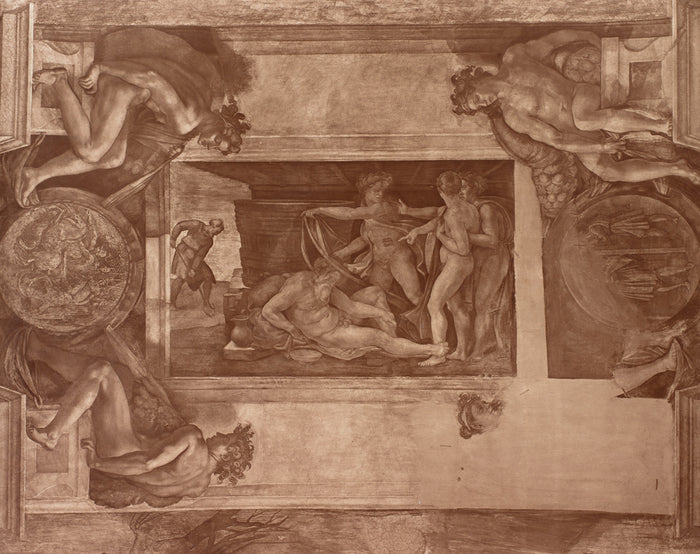 Adolphe Braun:Detail of Michelangelo's Sistine Chapel Ceilin,16x12
